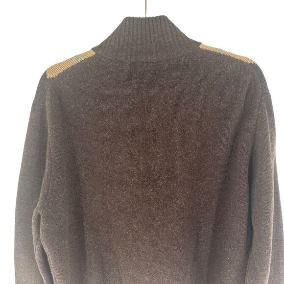 J Crew Sweater Mens Large Argyle Lambs Wool 1/4 Zip Mock Neck Preppy Academia - Picture 10 of 14
